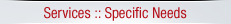 Services specifics needs
